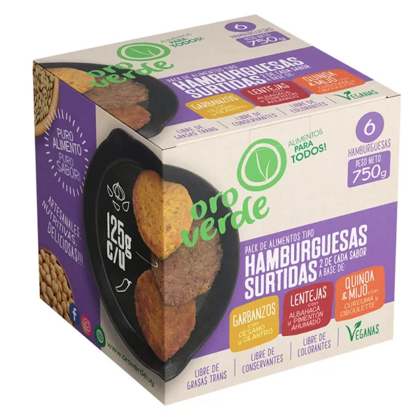 Pack Hamburguesas Veganas Oro Verde x6 Unidades