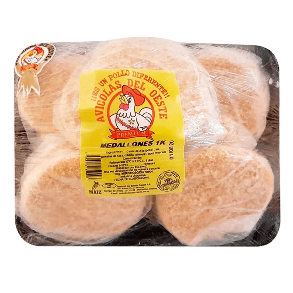 Medallones de Pollo Avícolas del Oeste 1 Kg