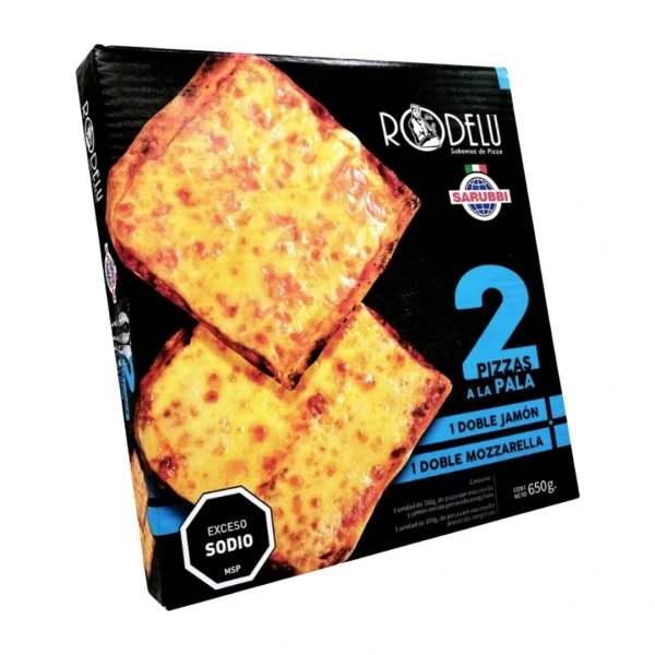 Pizza a la Pala Rodelú 2 Unidades (Muzza Muzza con Jamón)