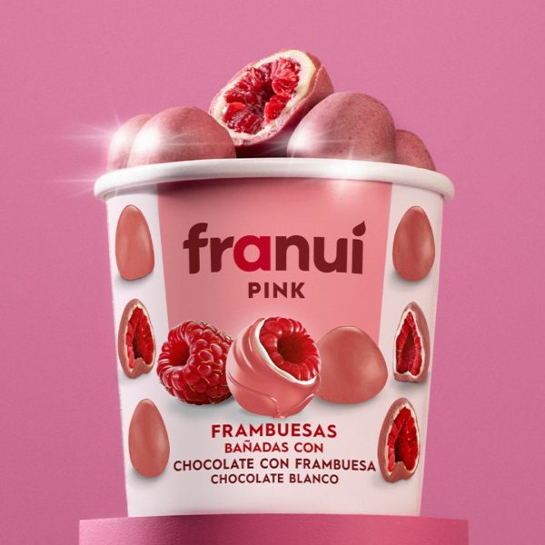 Bombón Franuí PINK Frambuesas Recubiertas de Chocolate