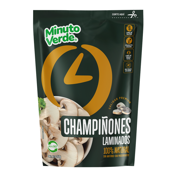 Champiñones Laminados Minuto Verde 350 gs