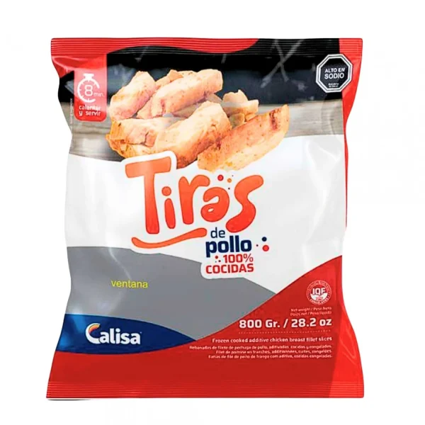 Tiras de Pollo Cocidas Calisa 800 gs