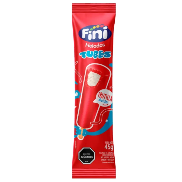 Palito Helado Fini Tubos Sabor Frutilla Acida